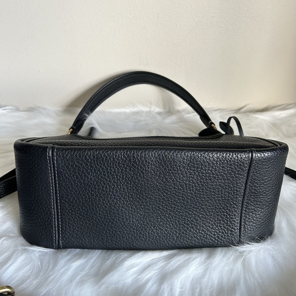 Coach Carry Black Pebbled Leather Shoulder Bag Good - Picture 4 of 13